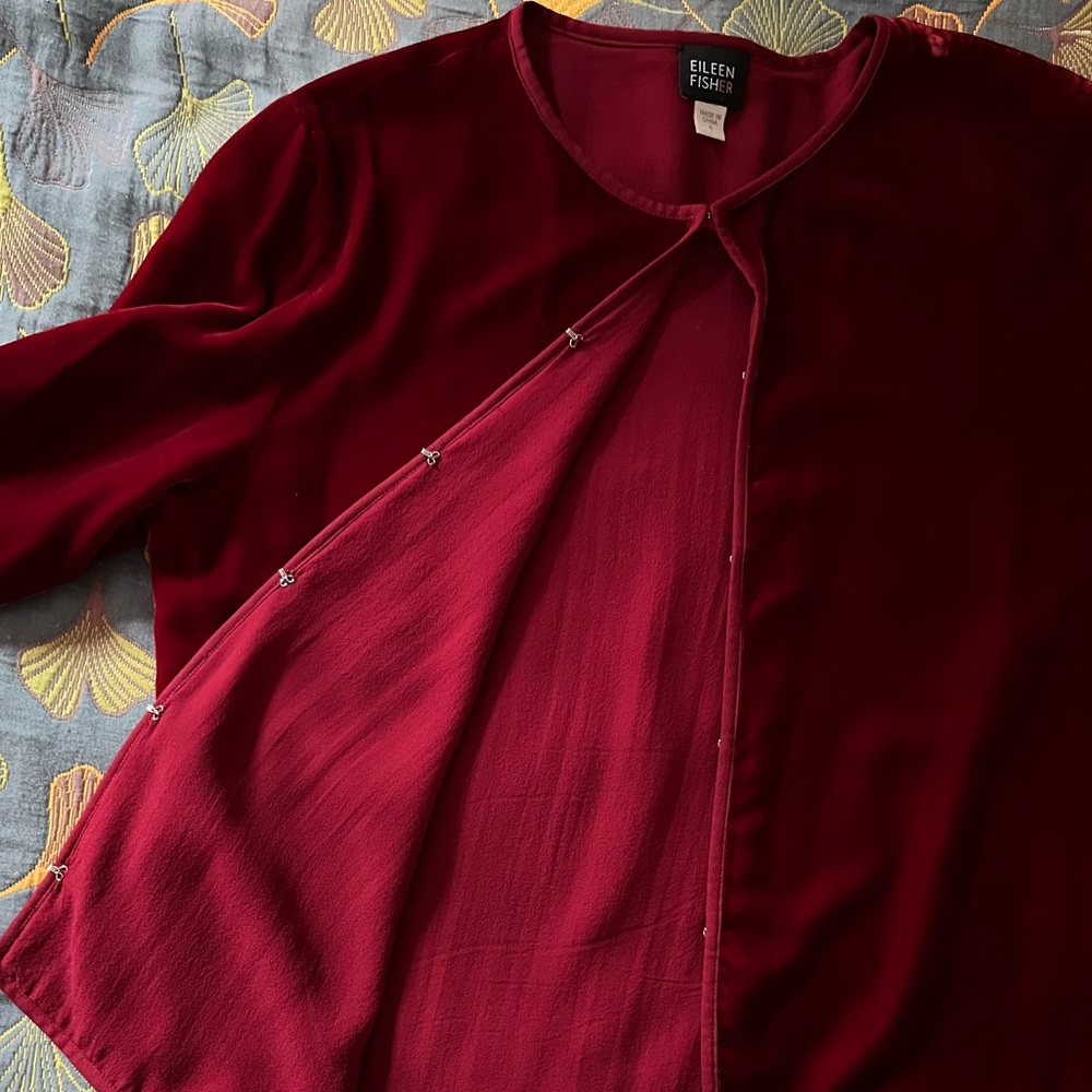 Eileen Fisher velvet silk jacket